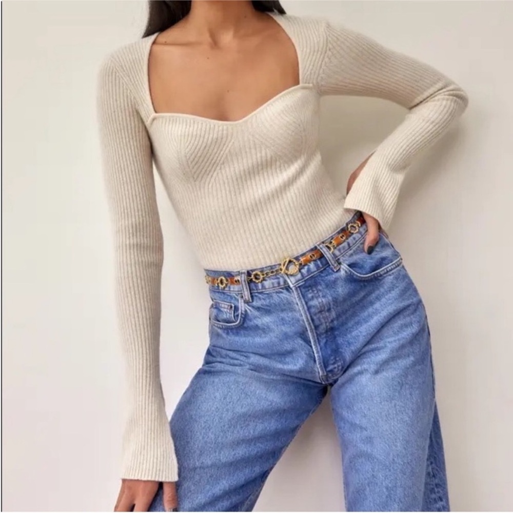Reformation | Glenna Cashmere Sweater | Gossamer | XS